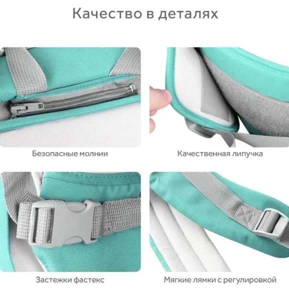 Хипсит - кенгуру Aiebao с сетчатым карманом / Рюкзак - кенгуру слинг для переноски малыша от 0 месяцев +